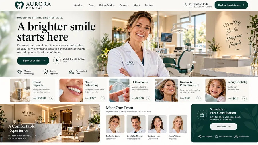 Дизайн-макет сайта Aurora Dental