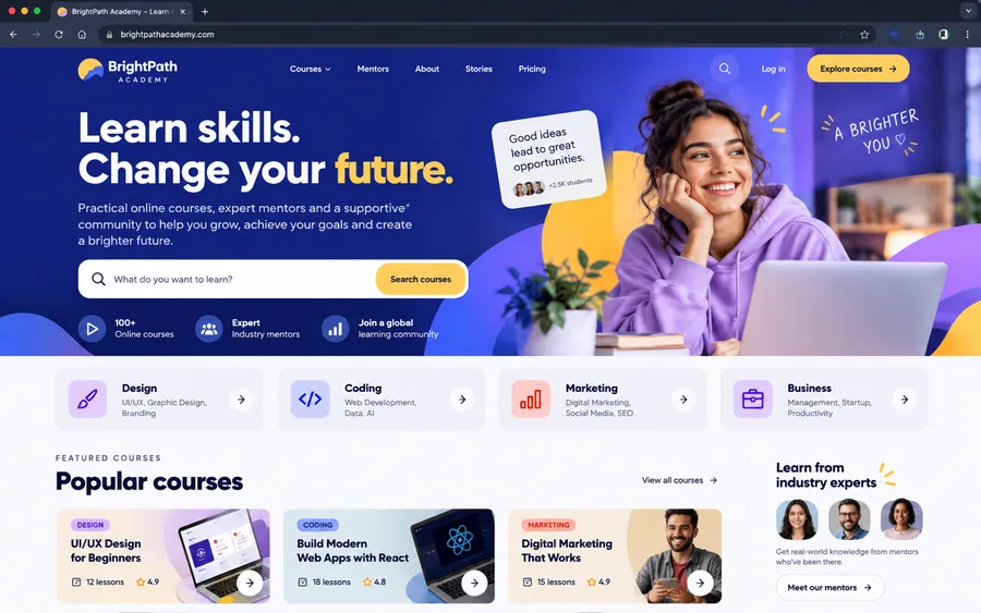 Дизайн-макет сайта BrightPath Academy