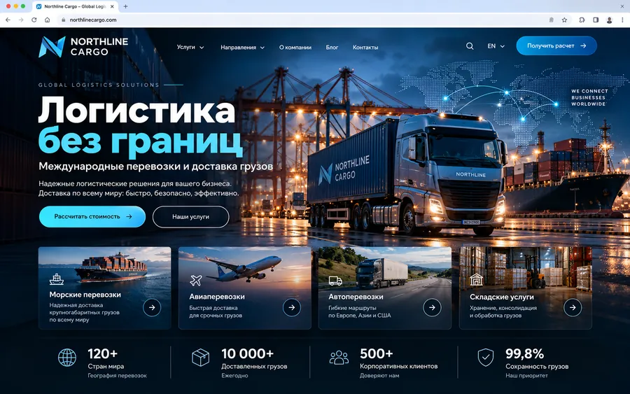 Дизайн-макет сайта Northline Cargo